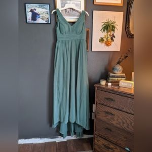 Azazie bridesmaid dress eucalyptus